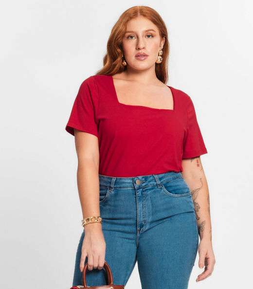 Image_Blusa Feminina Plus Size Secret Glam Vermelho