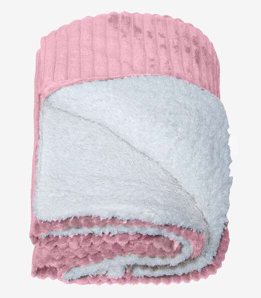 Manta de Microfibra Com Sherpa Casal Infinita Cor Rosa