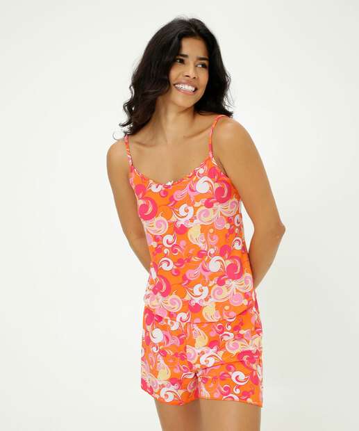 Pijama Feminino Liganete Estampado Alças Finas Marisa