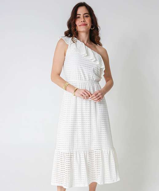 Vestido Feminino Um Ombro Só Marisa Off White