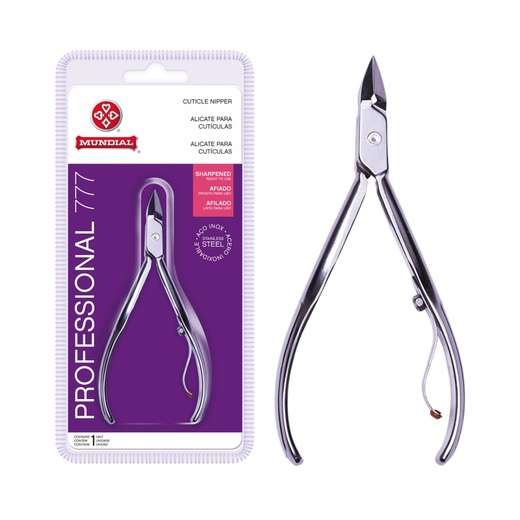 Kit c/ 3 unidades Alicate Cutícula Pro-Inox Mundial Prateado Manicure