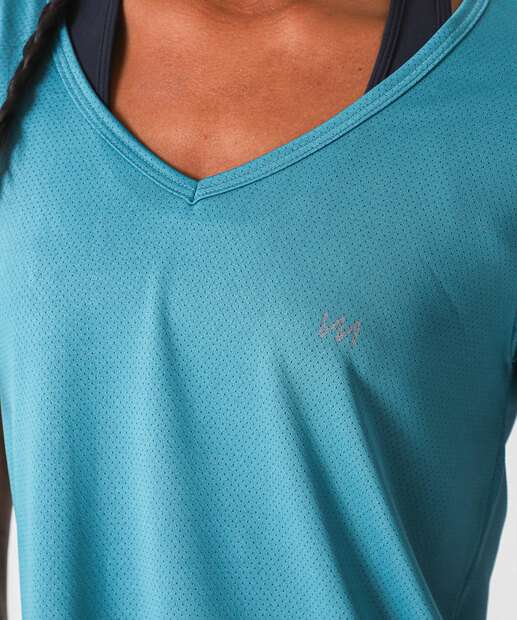 Blusa Feminina Fitness Dry Fit Marisa Azul