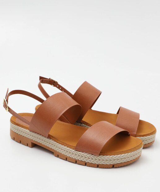 Sandália Flatform Feminina Marisa Marrom