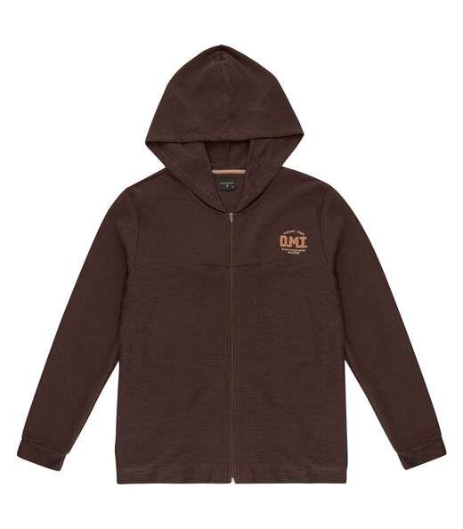 Jaqueta Masculina com Capuz Em Moletom Diametro Marrom