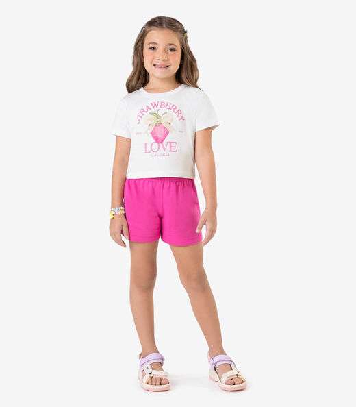 Conjunto Infantil Blusa com Shorts Rovi Kids Branco