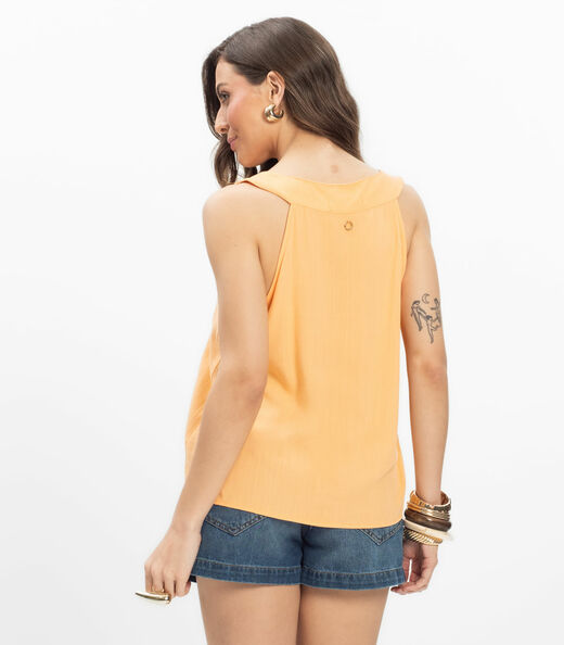 Regata Viscose Slub Feminina Endless Laranja