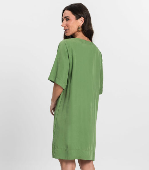 Vestido Curto Feminino Gola Redonda Endless Verde
