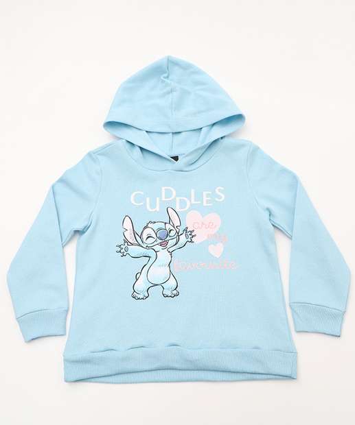 Conjunto Moletom Infantil Stich Capuz Tam 1 a 3 Azul