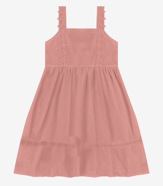 Vestido Infantil Malha Anarruga Trick Nick Rosa
