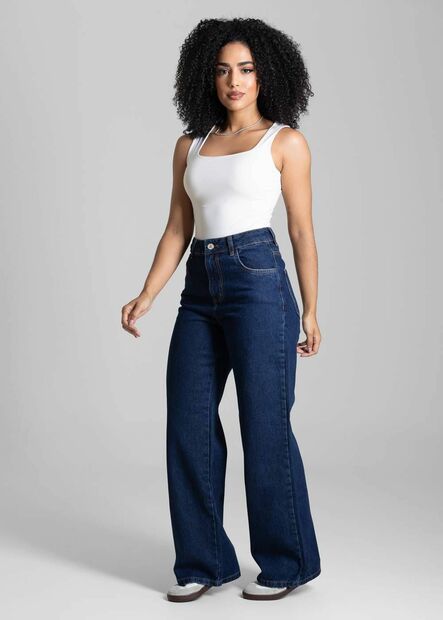 Calça Jeans Sawary Wide Leg Petit - 282670