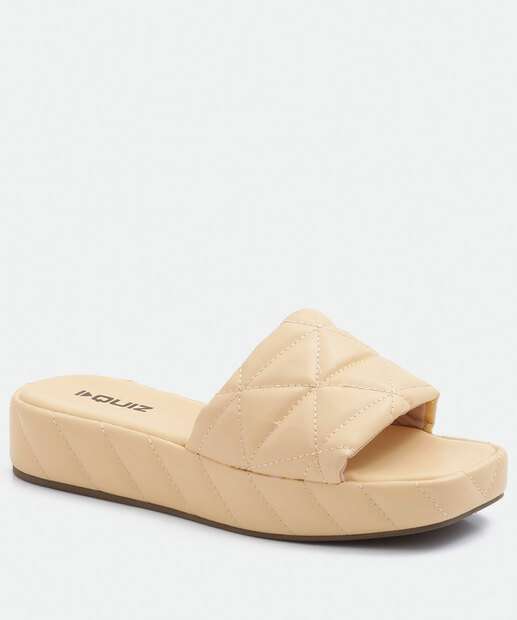 Tamanco Feminino Slide Flatform Matelassê Quiz
