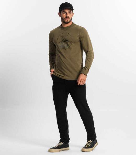 Camiseta Masculina Manga Longa Diametro Verde