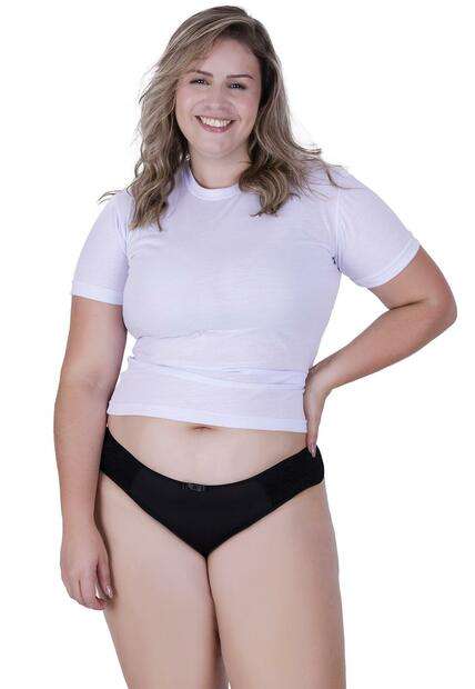 Calcinha Charme Plus Size Microfibra Concept Lingerie Preto