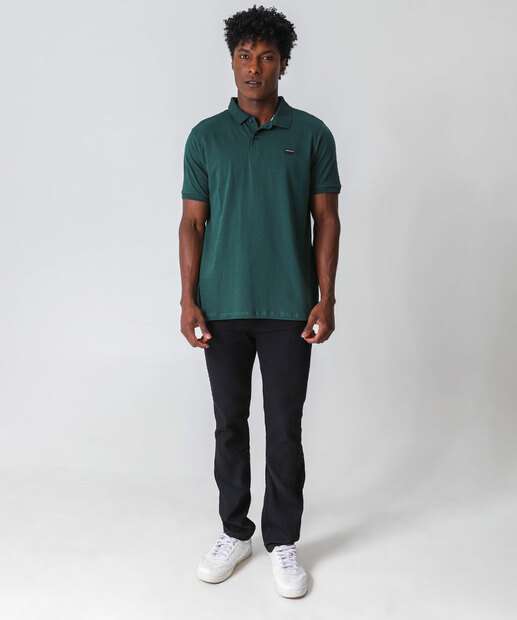 Polo Masculina Textura Marisa Verde