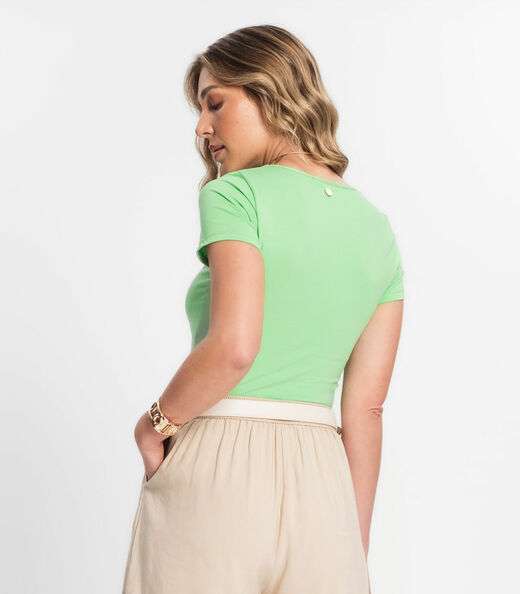 Blusa Feminina Decote Quadrado Endless Verde