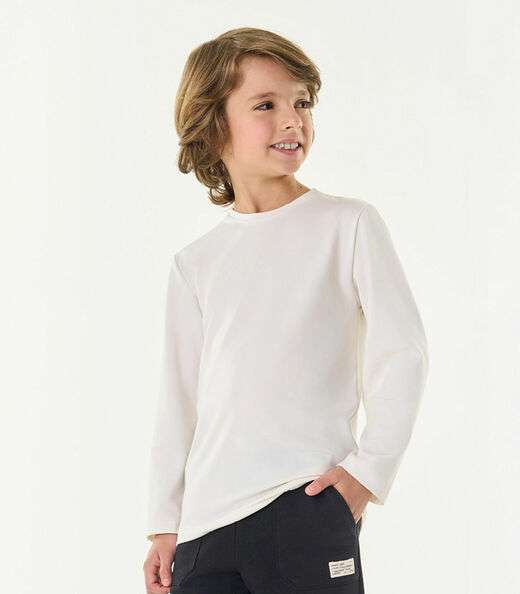 Camiseta Térmica Masculina Infantil Trick Nick Bege