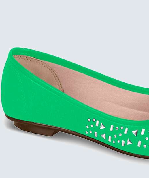 Sapatilha Feminina Bico Redondo Strass Moleca