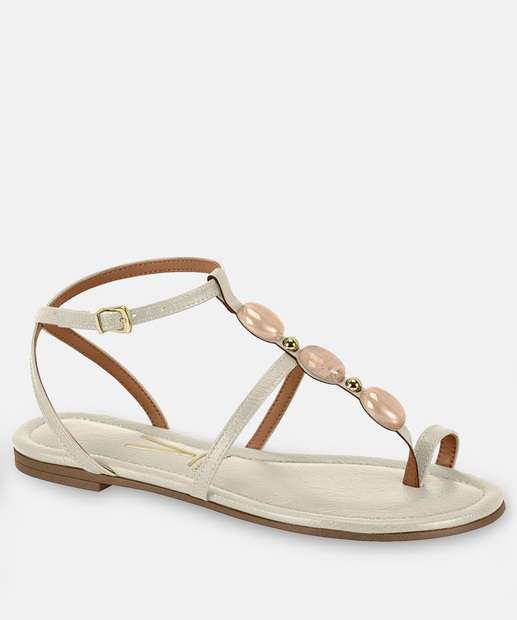 Image_Sandália Feminina Rasteira Pedras Sintéticas Vizzano Branco