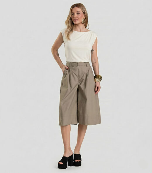 Regata Feminina em Visco Tricot Dianna Bege