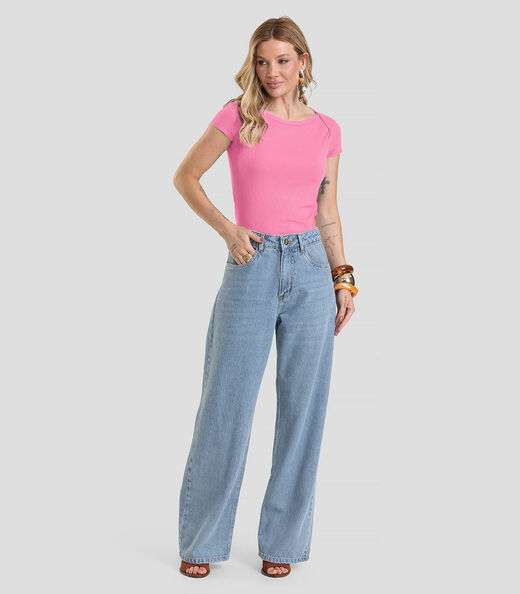 Blusa Feminina Canelada Dianna Rosa