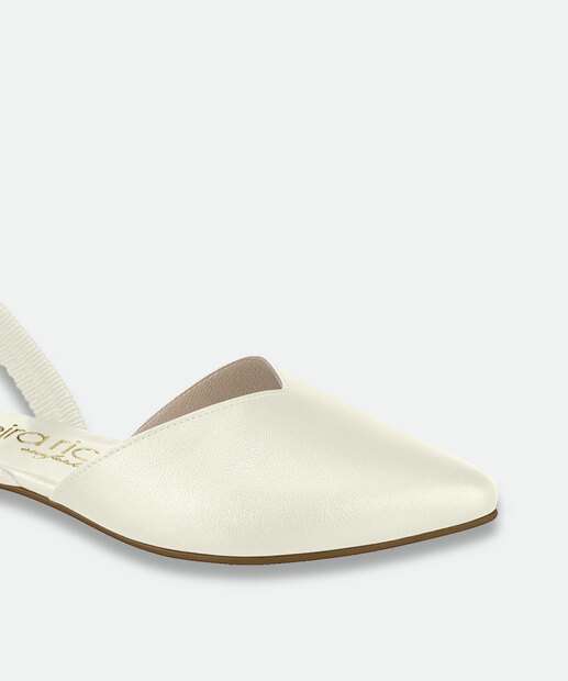 Sapatilha Feminina Slingback Bico Fino Beira Rio Branco