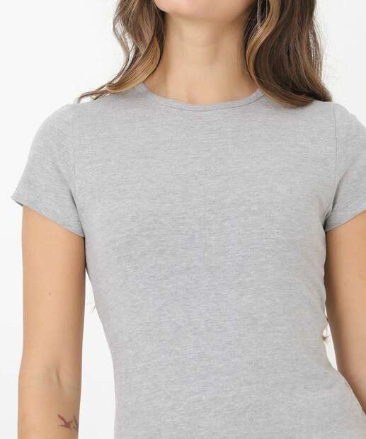 Blusa Feminina Básica Cotton Manga Curta Marisa