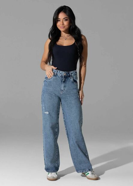 Calça Jeans Sawary Wide Leg Petit - 282915