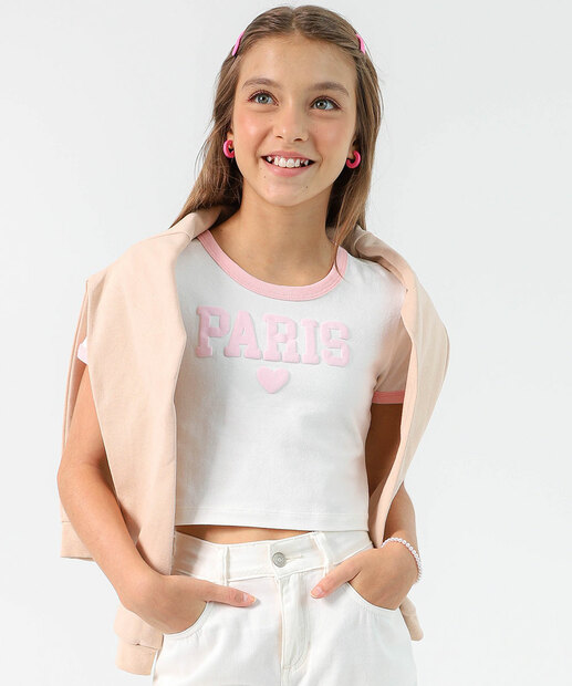 Image_Camiseta Infantil Cotton Marisa Tam 4 a 10 Off White