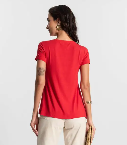 Blusa Feminina manga Curta KO Vermelho