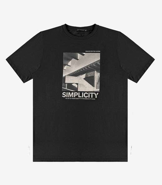 Camiseta Meia Malha Masculina Diametro Preto