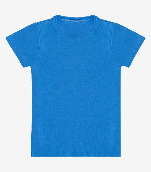 Blusa Infantil Manga Curta Básica Soletex Azul
