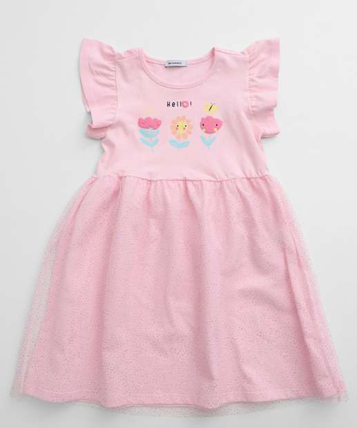 Image_Vestido Infantil Flor Tule Babado Marisa Tam 1 a 3 Rosa