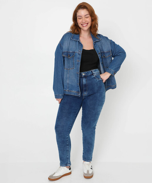 Image_Calça Plus Size Feminina Skinny Jeans Sawary Azul