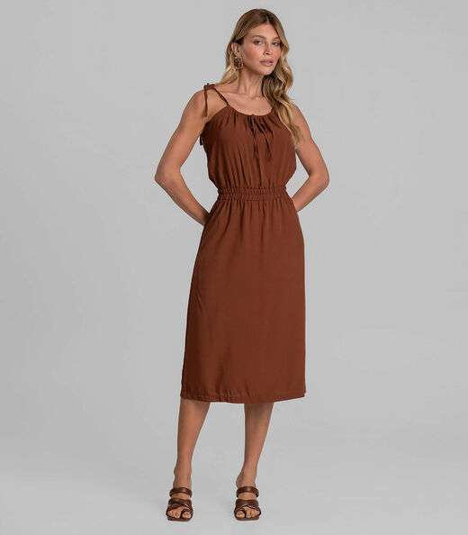 Image_Vestido Midi Feminino De Alça Em Viscose Dianna Marrom