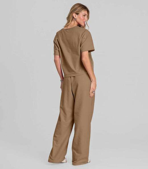 Conjunto Feminino em Molecotton Dianna Marrom