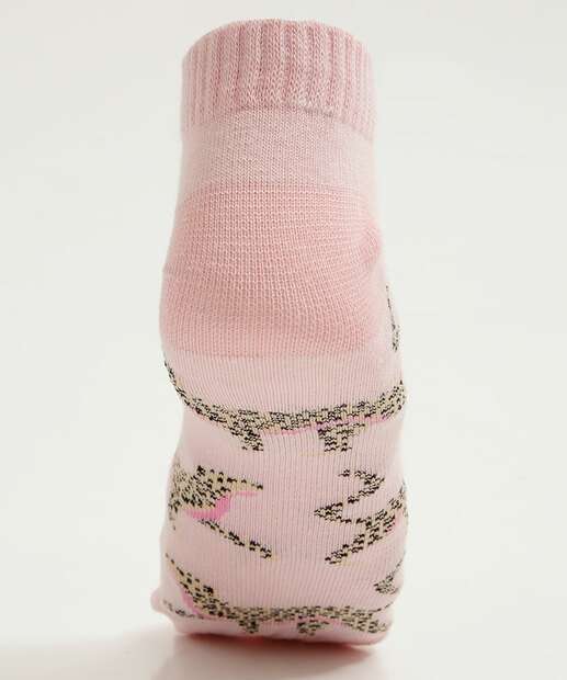 Kit 3 Pares Meias Cano Curto Feminina Estampadas Marisa