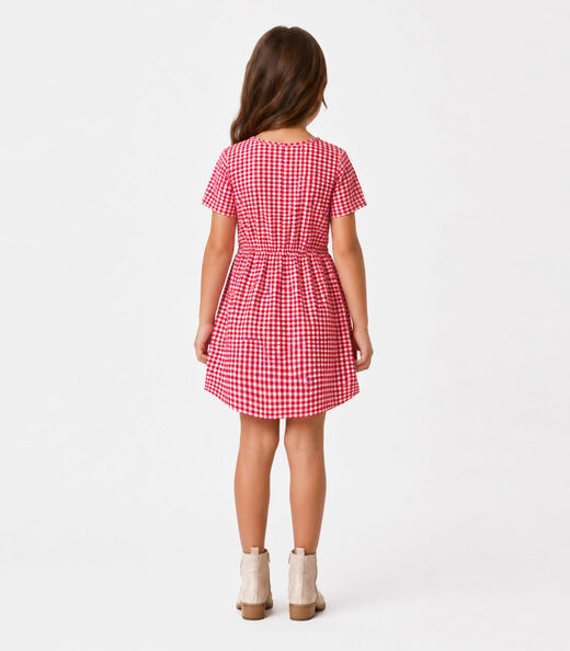 Vestido Curto Infantil Estampado Select Vermelho