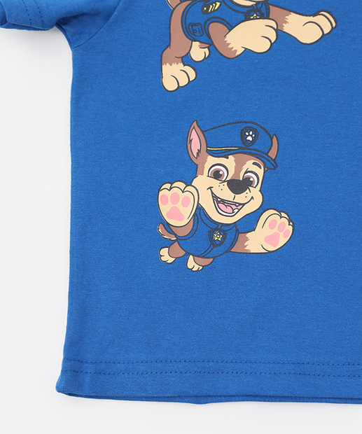 Camiseta Infantil Chase Patrulha Canina Tam 1 a 3 Azul