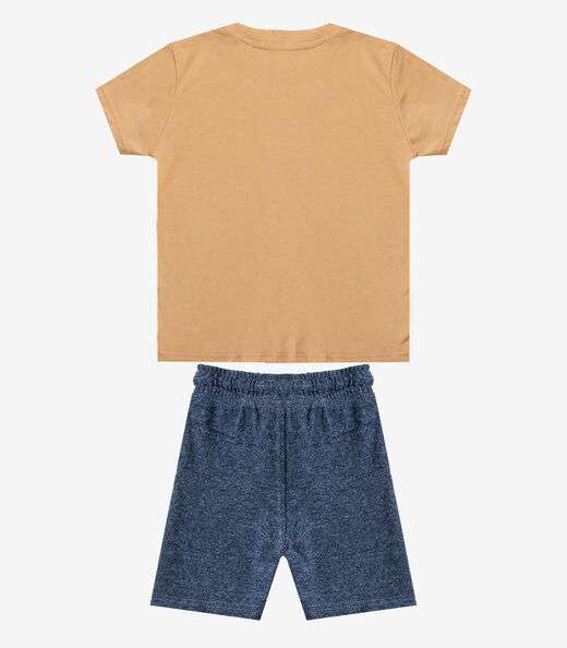 Conjunto Infantil Camiseta com Bermuda Select Marrom