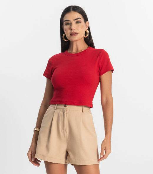 Image_Blusa Cropped Ribana Básica Rovitex Vermelho