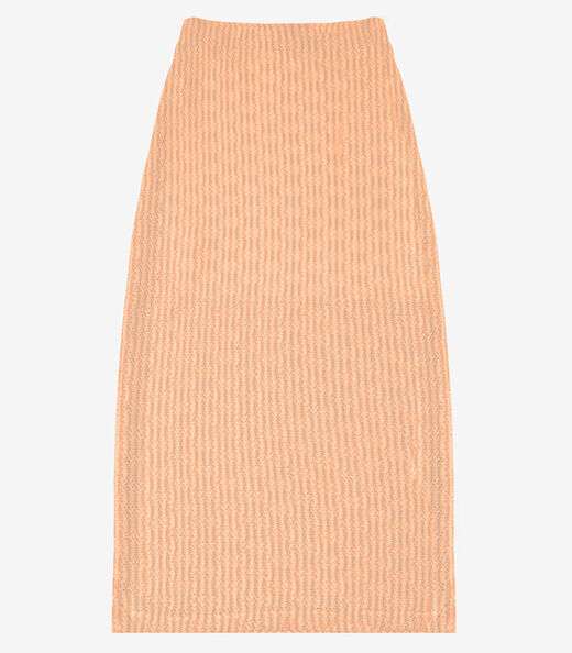 Saia Midi Em Tricot Endless Laranja
