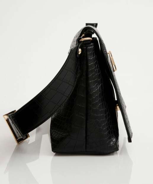 Bolsa Transversal Crossbody Feminina Textura Marisa Preto