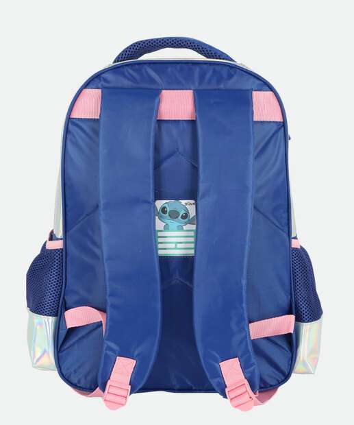 Mochila Infantil Escolar Stitch Disney Prata