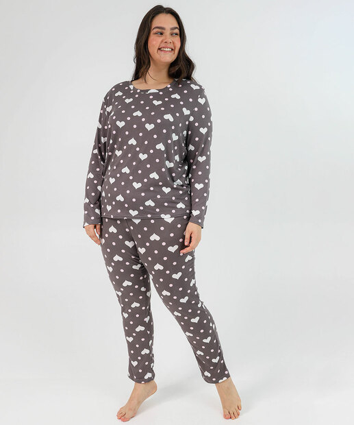Image_Pijama Feminino Plus Size Marisa Cinza
