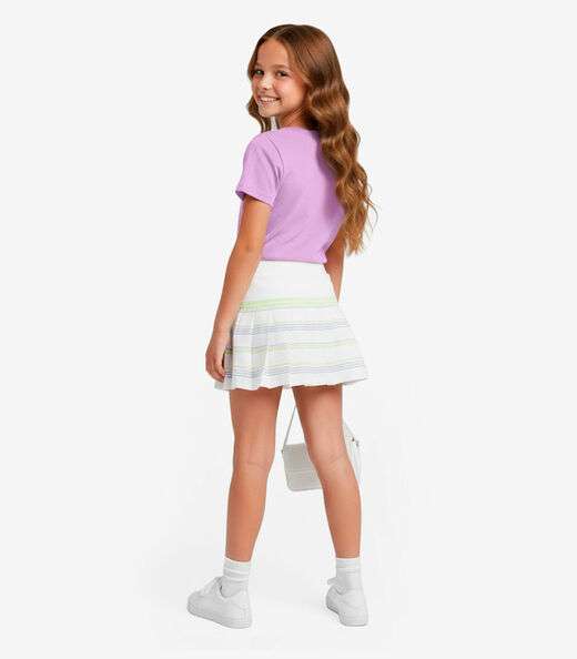 Blusa Básica Infantil Manga Curta Lisa Soletex Roxo