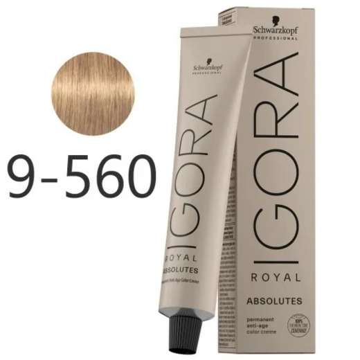Image_Coloração Igora Royal Absolutes-Ira 9-560 Louro Extra Claro Dourado Marrom 60ml