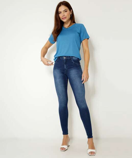 Blusa Feminina Básica Manga Curta Marisa