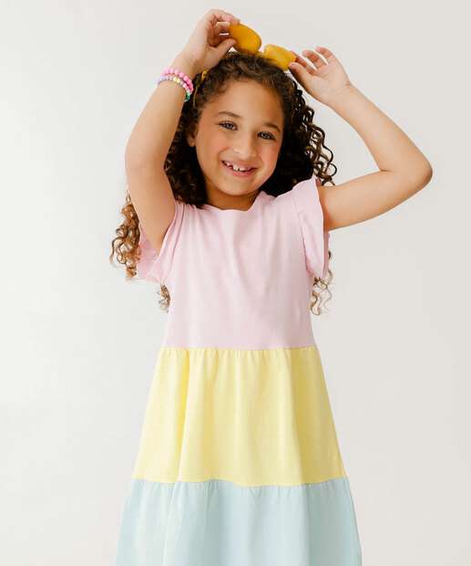 Vestido Infantil Recorte Babado Marisa Tam 4 a 10