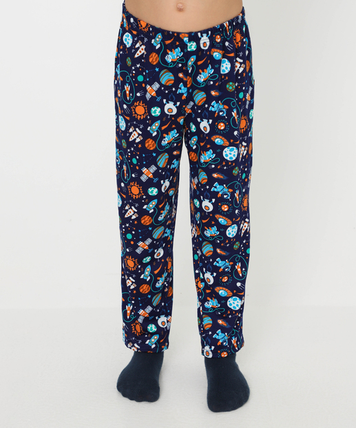Pijama Infantil Planetas Marisa Tam 04 ao 12 Azul