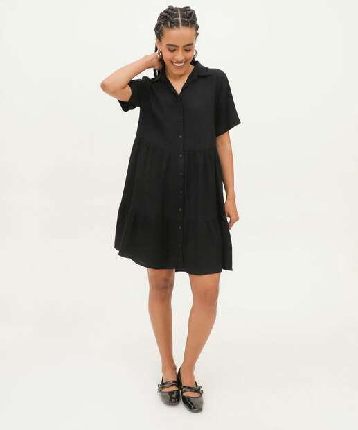 Vestido Feminino Chemise Manga Curta Marisa